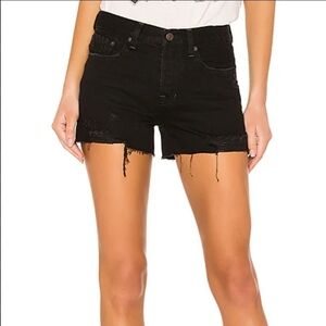 Free People Women's 10 (30)  Distressed Black Sofia Jean Shorts